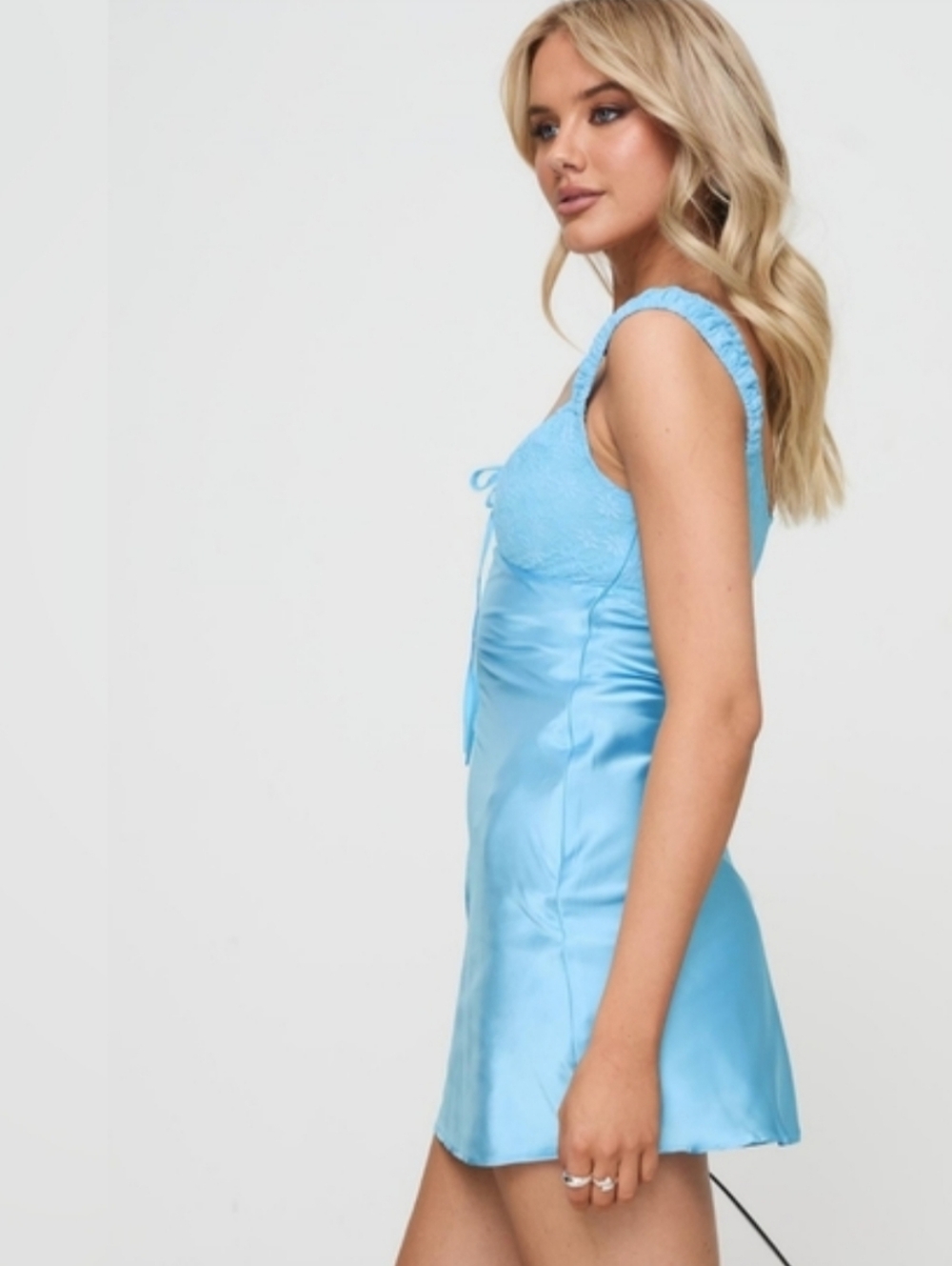 NWT Princess Polly Light Blue Callentani Mini Dress - US 6 - Picture 6 of 8